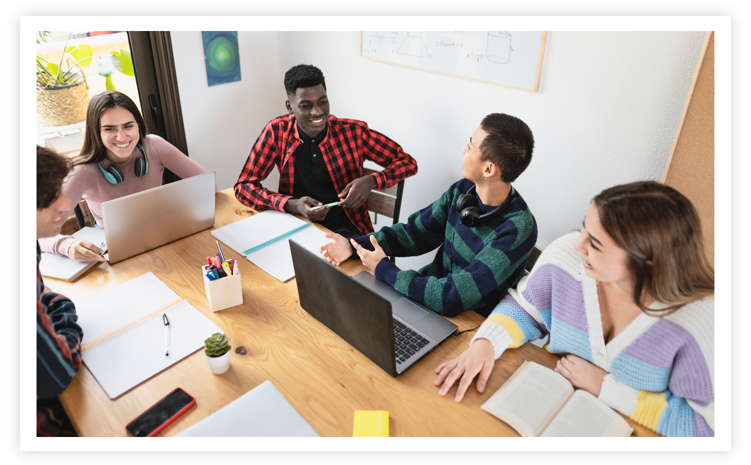 Image of a group of engaged students collaborating
